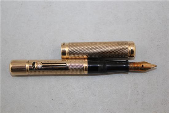 A small 9ct gold Watermans Ideal fountain pen, 3.75in.